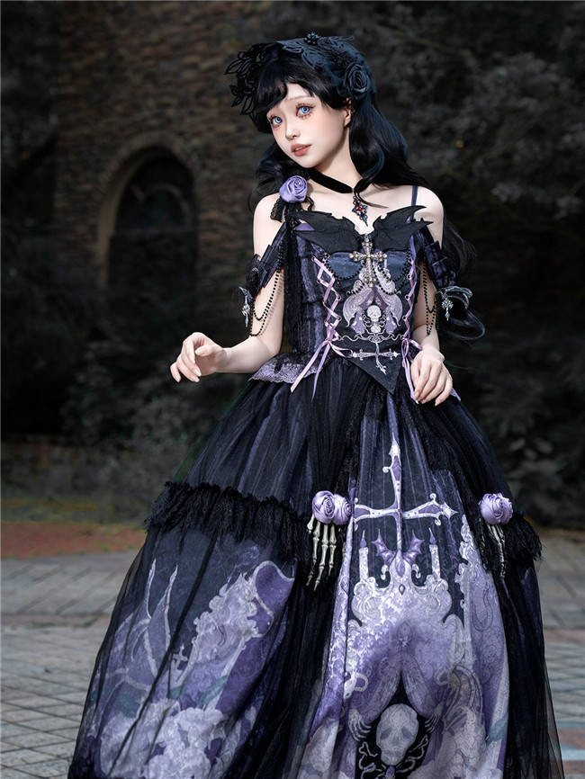 Skeleton Ghost Dark Gothic Lolita Dress