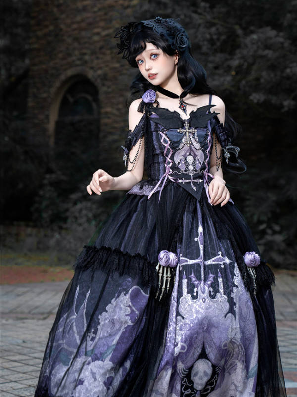 Skeleton Ghost Dark Gothic Lolita Dress