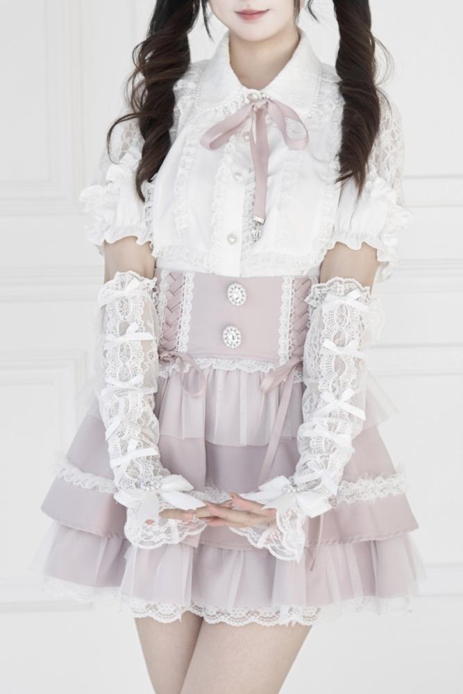 NoGenki The Magazine Sweet Lolita White Sleeves Jirai Kei Accessories