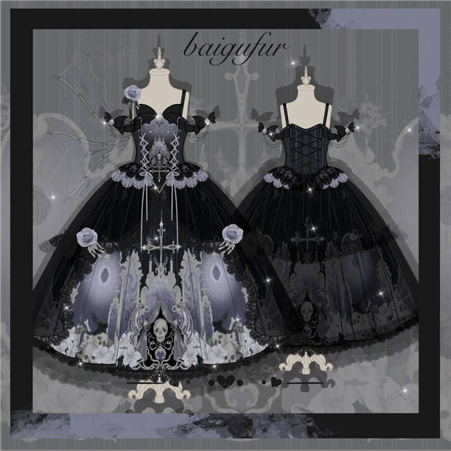 Skeleton Ghost Dark Gothic Lolita Dress