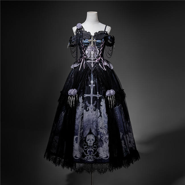 Skeleton Ghost Dark Gothic Lolita Dress