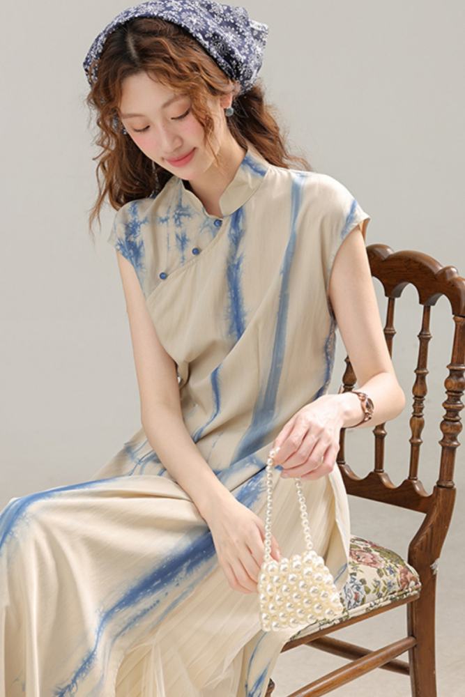Ink Rain Hanfu Style Halo Dying Dress Mori Kei Outfits