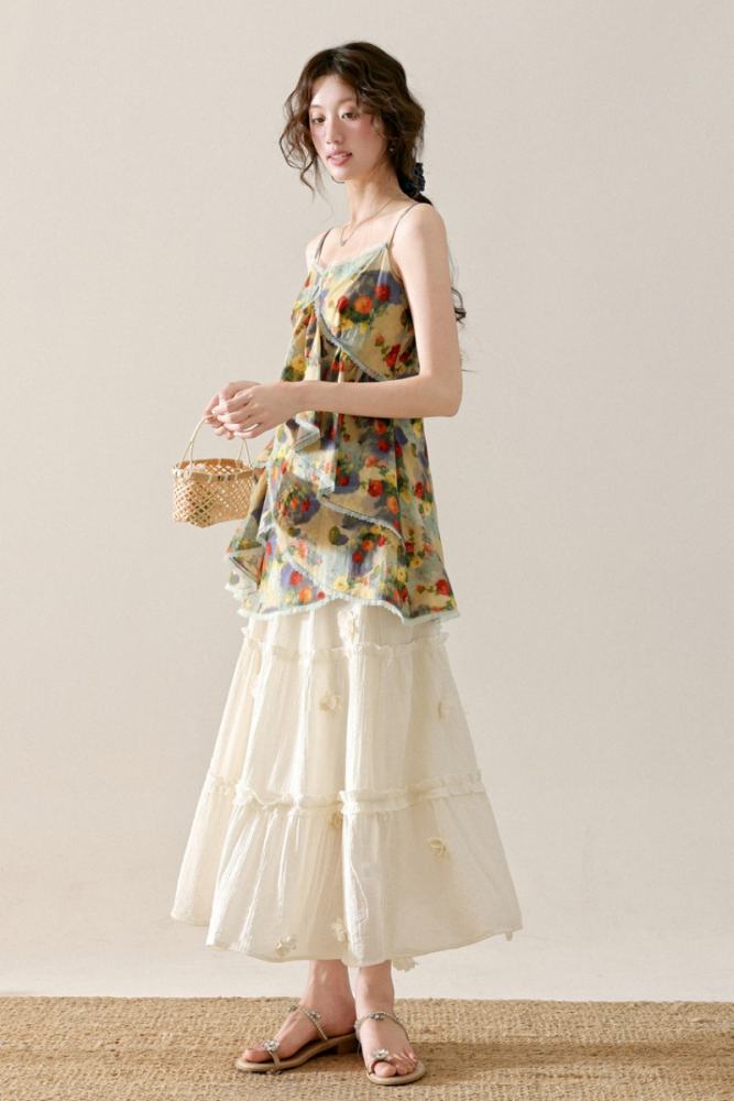 Garden Tour Printed Sleeveless Top Mori Kei Clothes