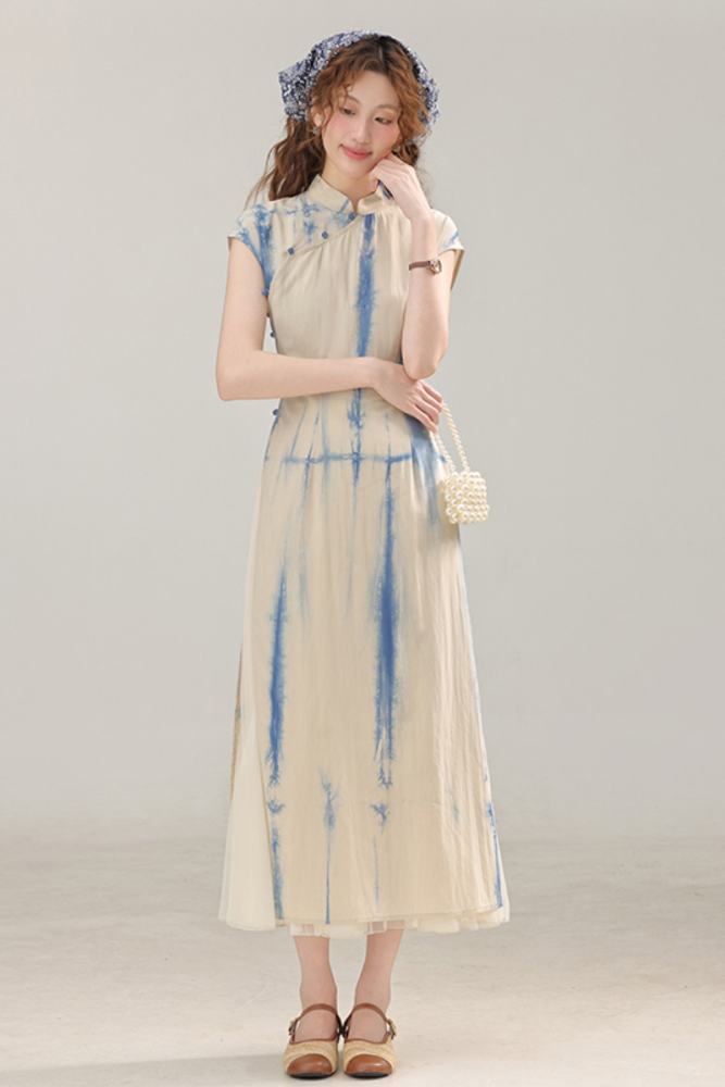 Ink Rain Hanfu Style Halo Dying Dress Mori Kei Outfits