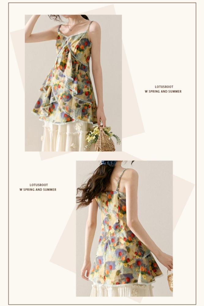 Garden Tour Printed Sleeveless Top Mori Kei Clothes