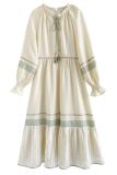 Outing time Patchwork Apricot Dress Mori Kei Clothes