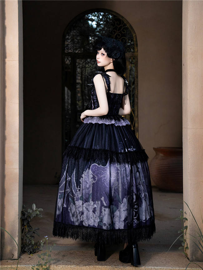 Skeleton Ghost Dark Gothic Lolita Dress