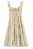 French Gentle Sleeveless Yellow Dress Mori Kei Style