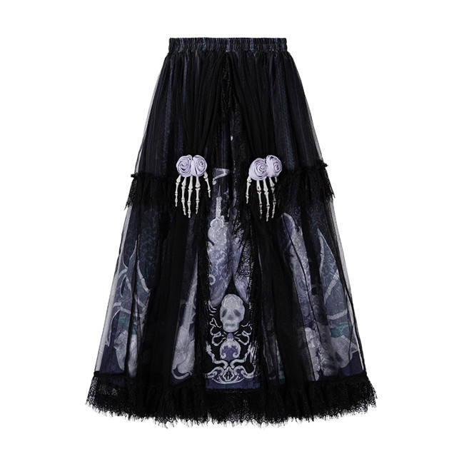 Skeleton Ghost Dark Gothic Lolita Dress