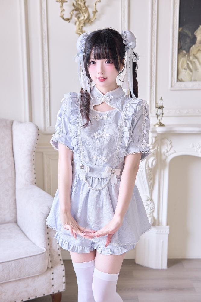 NoGenki Hanfu Style Lacework White Set Jirai Kei Clothing