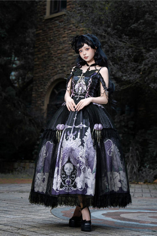 Skeleton Ghost Dark Gothic Lolita Dress