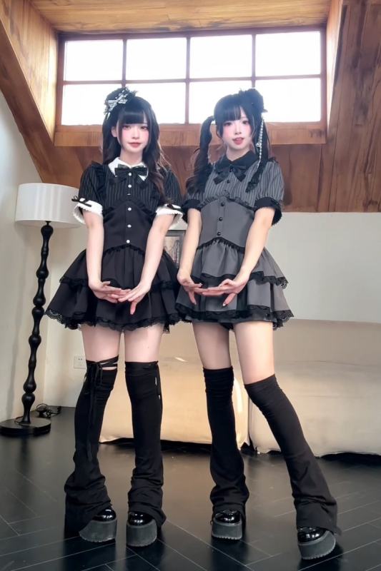 NoGenki Little Duke Japanese Dress Set Black Jirai Kei Clothes