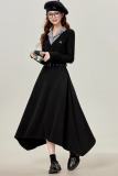 Moonlit Night French Patchwork Black Dress Mori Kei Clothing