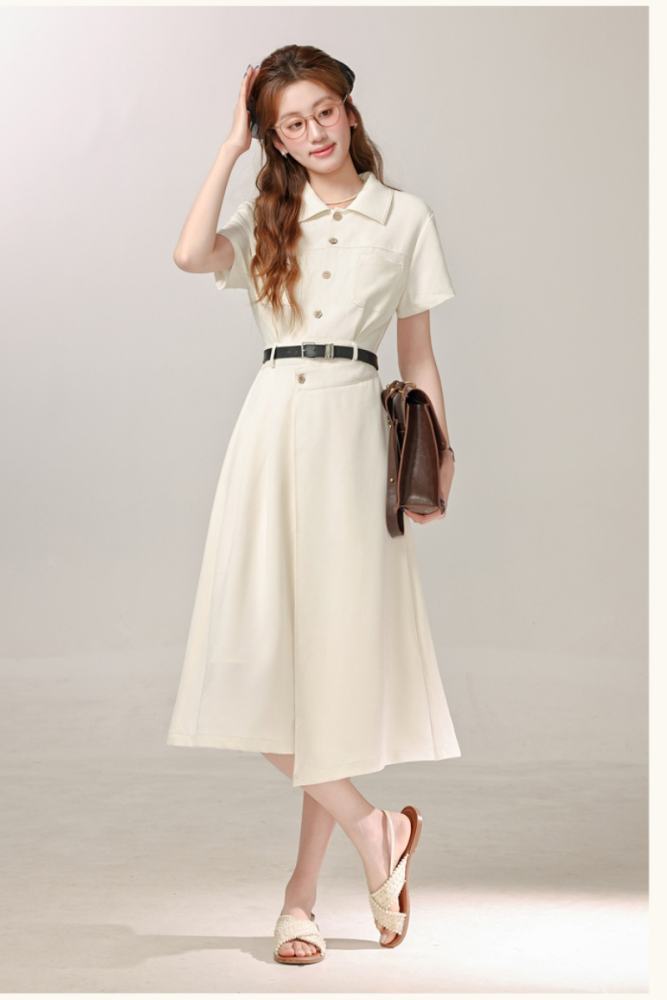 The Sunset French Retro Apricot Dress Mori Kei Clothes