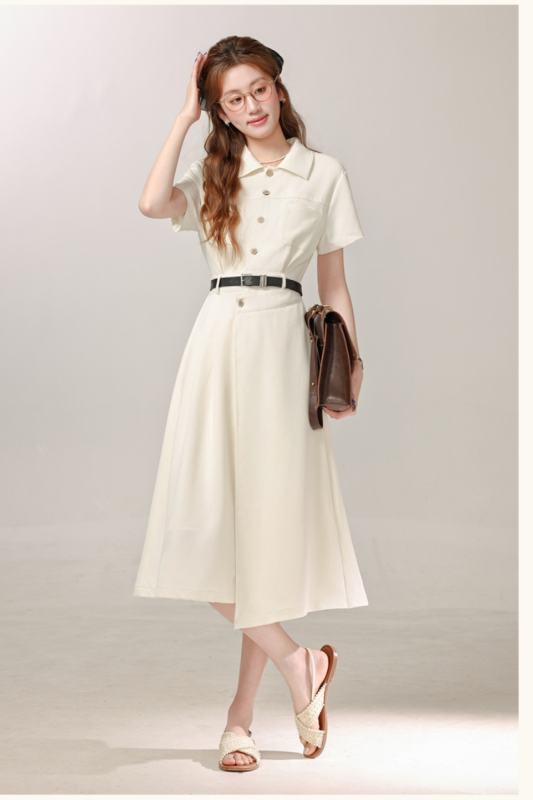 The Sunset French Retro Apricot Dress Mori Kei Clothes