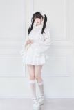 NoGenki Japanese Ruffled Lace Dress White Set Jirai Kei Clothing