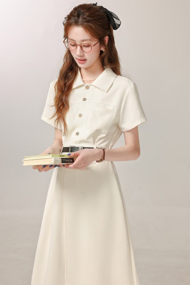 The Sunset French Retro Apricot Dress Mori Kei Clothes