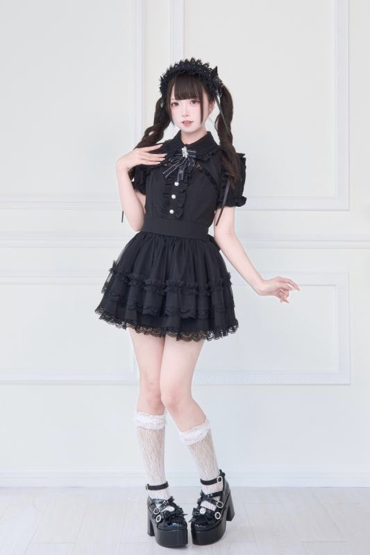 NoGenki Japanese Ruffled Lace Dress White Set Jirai Kei Clothing