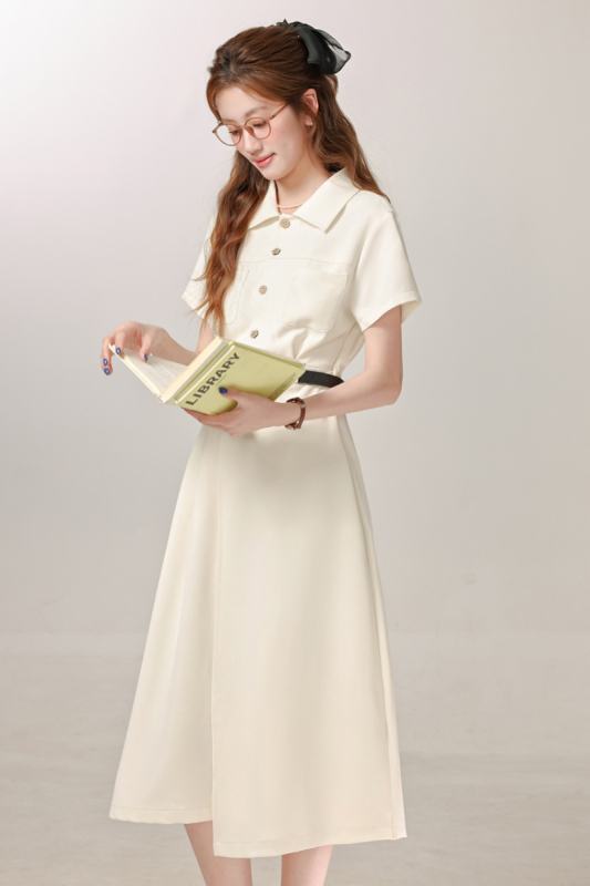 The Sunset French Retro Apricot Dress Mori Kei Clothes