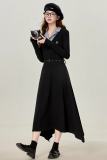 Moonlit Night French Patchwork Black Dress Mori Kei Clothing