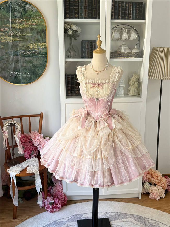 Nine Ode Mist Moon Light Ballet Lolita Skirt, Top and Accessories