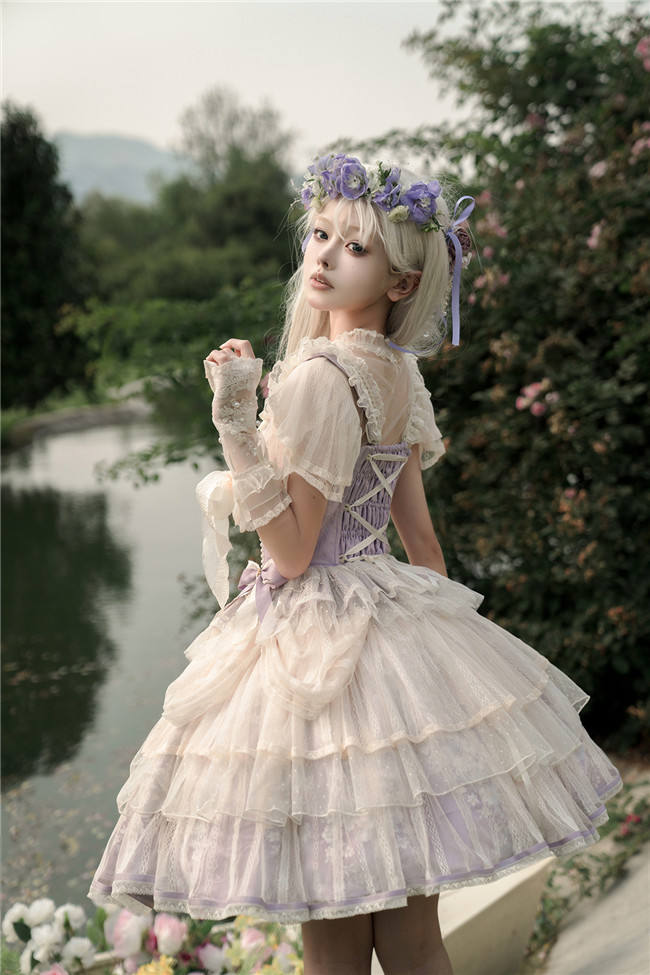 Nine Ode Mist Moon Light Ballet Lolita Skirt, Top and Accessories