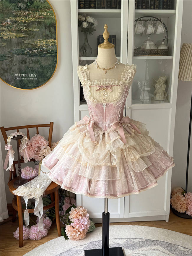 Nine Ode Mist Moon Light Ballet Lolita Skirt, Top and Accessories