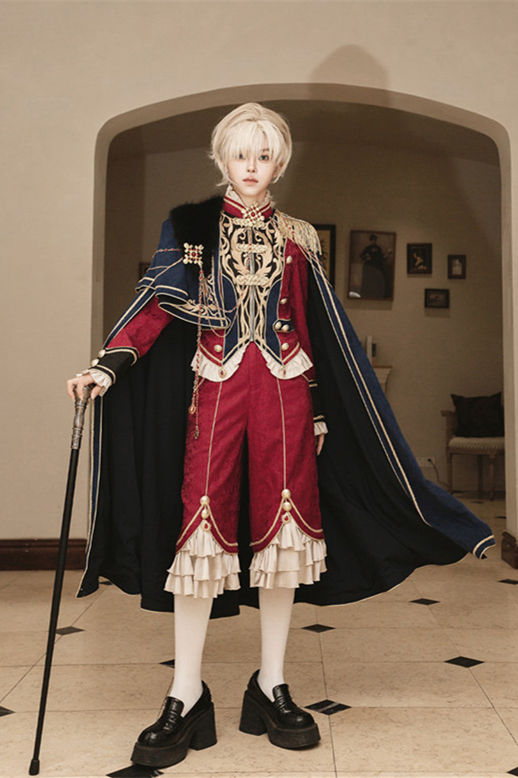 Royal Glory Ouji Lolita Coat, Pants and Cape