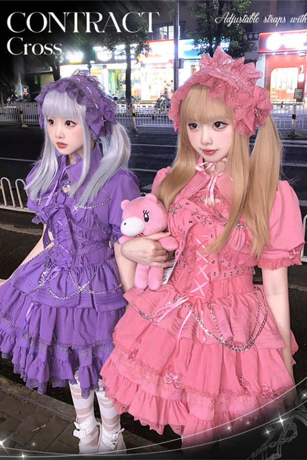 Contract Cross Gothic Lolita Dress and Coat