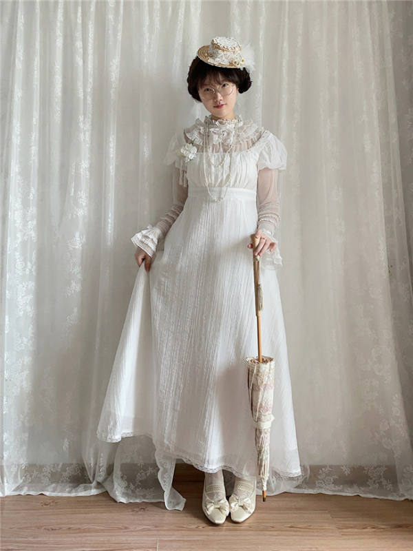 Miss Point Retro High Waist Daily Wear Regency Era Dress