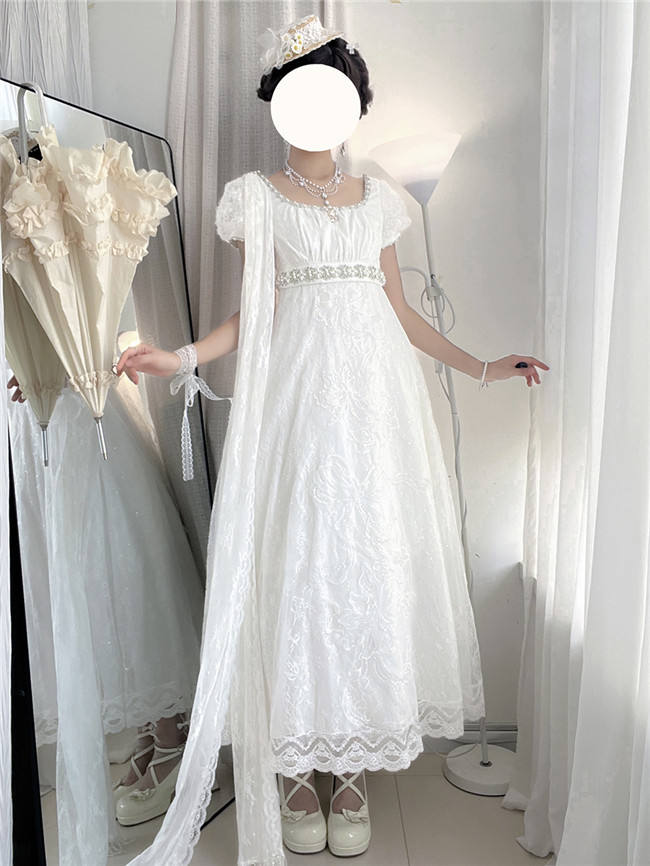 Miss Point Retro High Waist Luxury Regency Era Dress