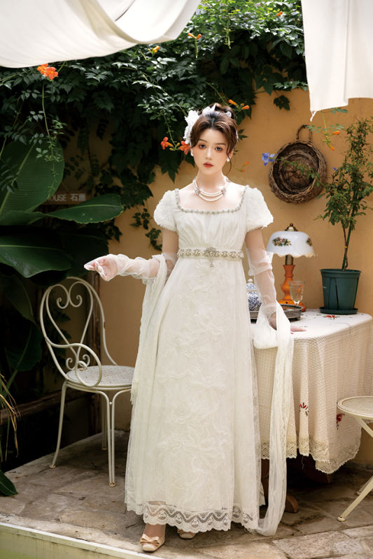 Miss Point Retro High Waist Luxury Regency Era Dress