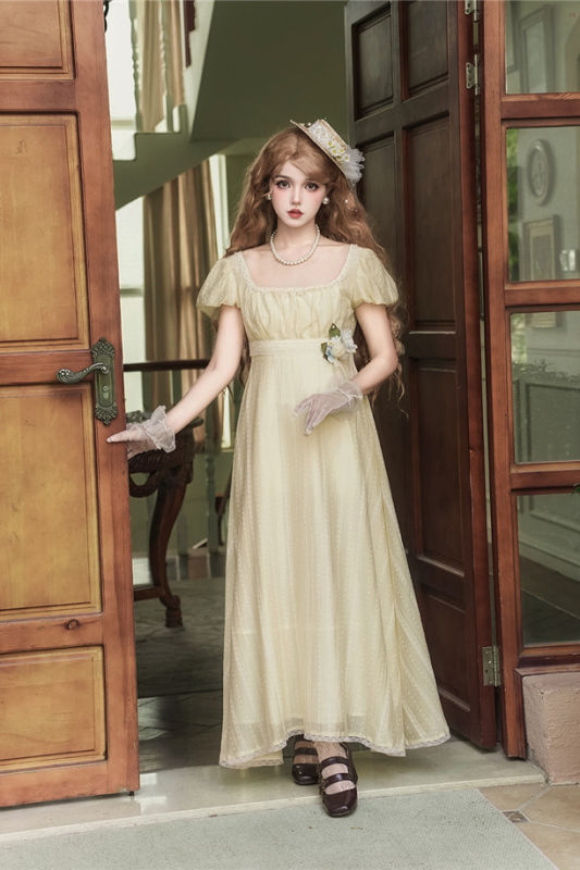 Miss Point Retro High Waist Daily Wear Regency Era Dress