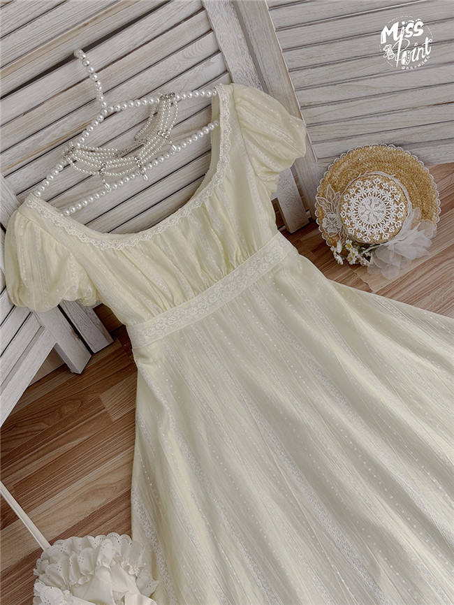 Miss Point Retro High Waist Daily Wear Regency Era Dress