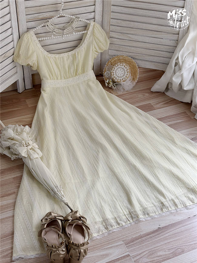 Miss Point Retro High Waist Daily Wear Regency Era Dress