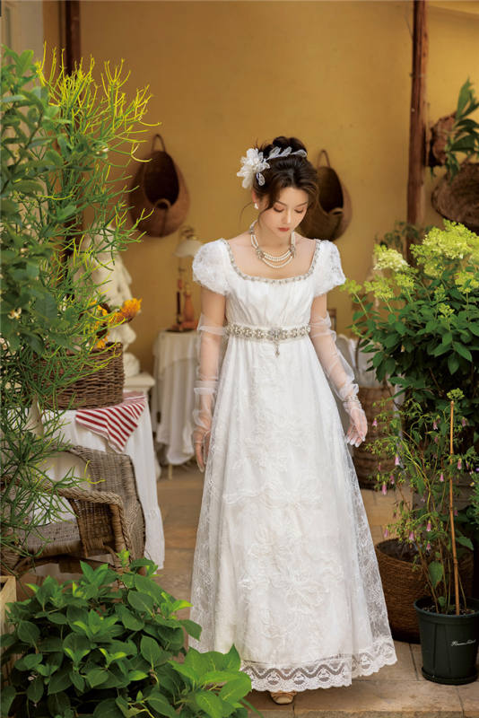 Miss Point Retro High Waist Luxury Regency Era Dress