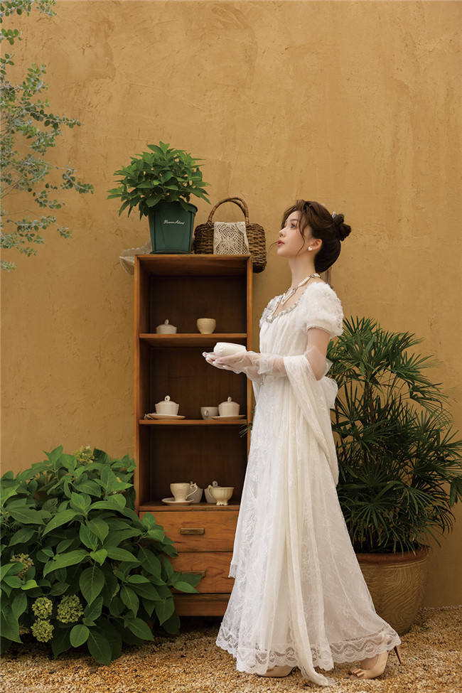 Miss Point Retro High Waist Luxury Regency Era Dress