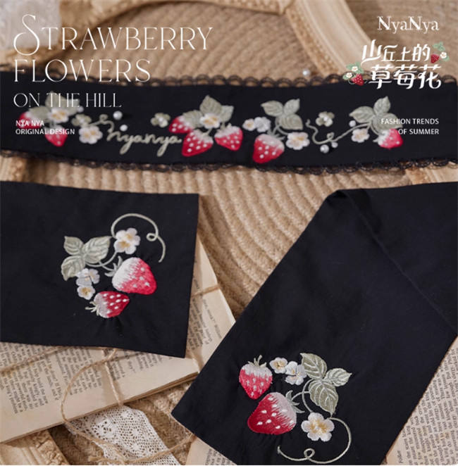 NyaNya Lolita Strawberry on the Hill Embroidery Lolita Accessories