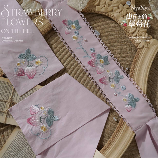 NyaNya Lolita Strawberry on the Hill Embroidery Lolita Accessories