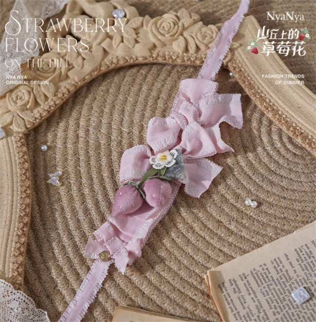 NyaNya Lolita Strawberry on the Hill Embroidery Lolita Accessories