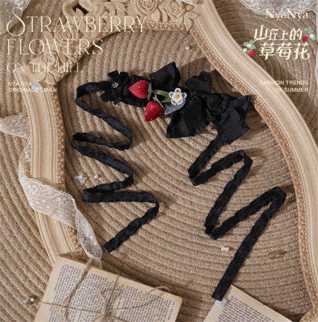NyaNya Lolita Strawberry on the Hill Embroidery Lolita Accessories