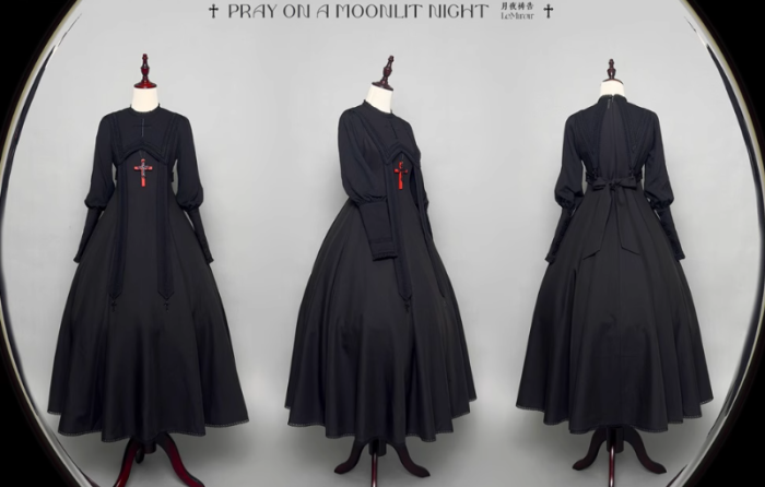 LeMiroir Moonlit Prayer Nun Lolita Dress and Cape