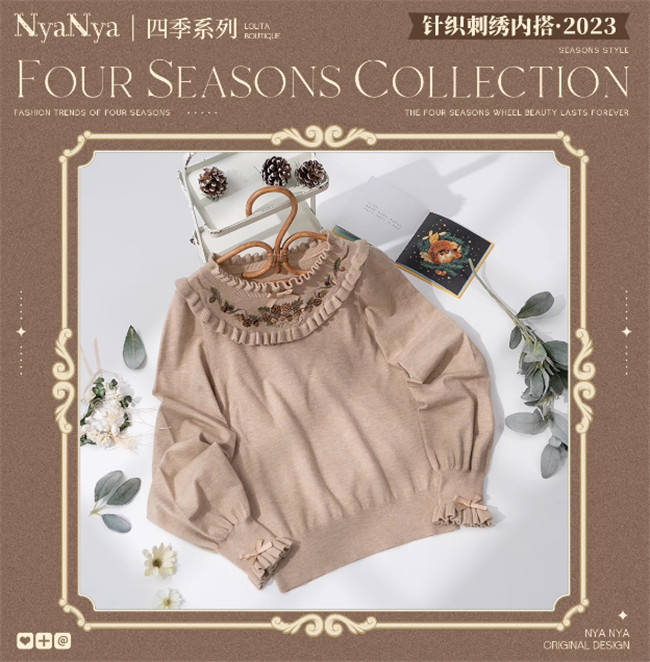 NyaNya Lolita Four Season Embroidery Knitwear 20 Colors