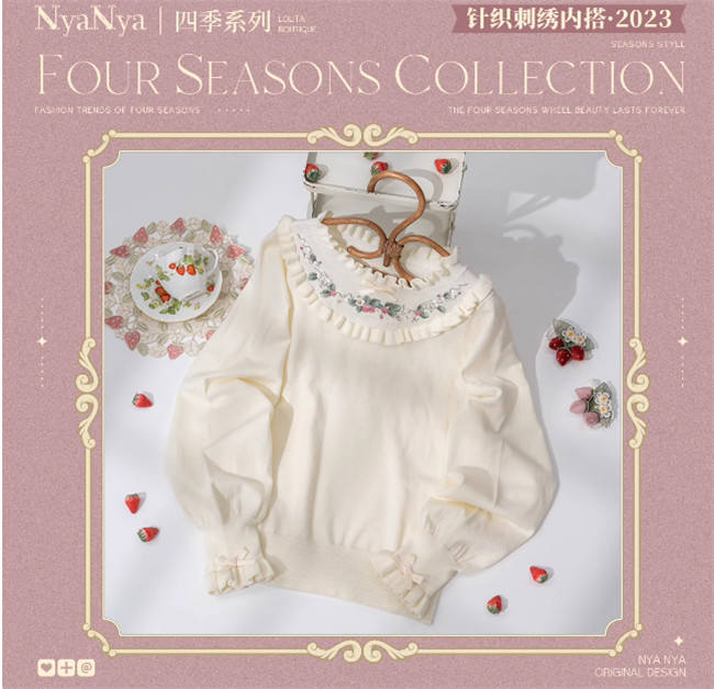 NyaNya Lolita Four Season Embroidery Knitwear 20 Colors