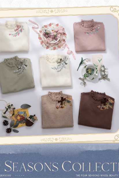 NyaNya Lolita Four Season Embroidery Knitwear 20 Colors