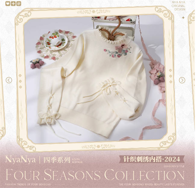 NyaNya Lolita Four Season Embroidery Knitwear 20 Colors