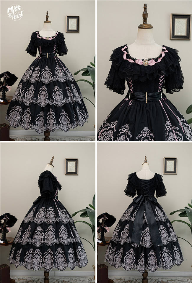Miss Point Garden Heavy Embroidery Short Sleeves Lolita One Piece