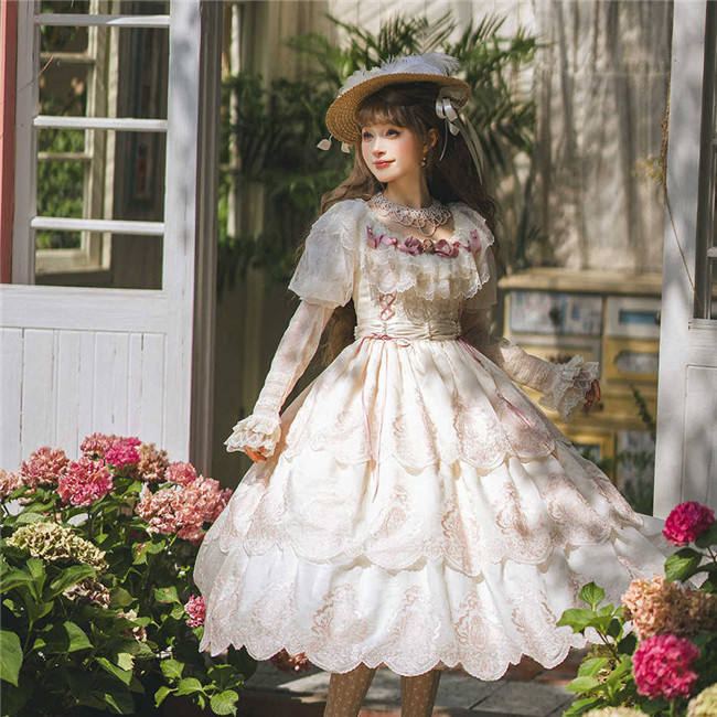 Miss Point Garden Heavy Embroidery Short Sleeves Lolita One Piece