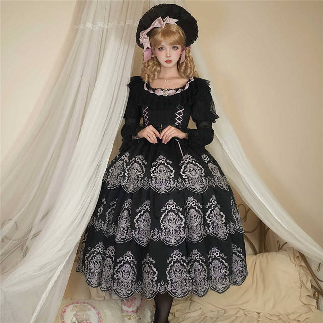 Miss Point Garden Heavy Embroidery Short Sleeves Lolita One Piece