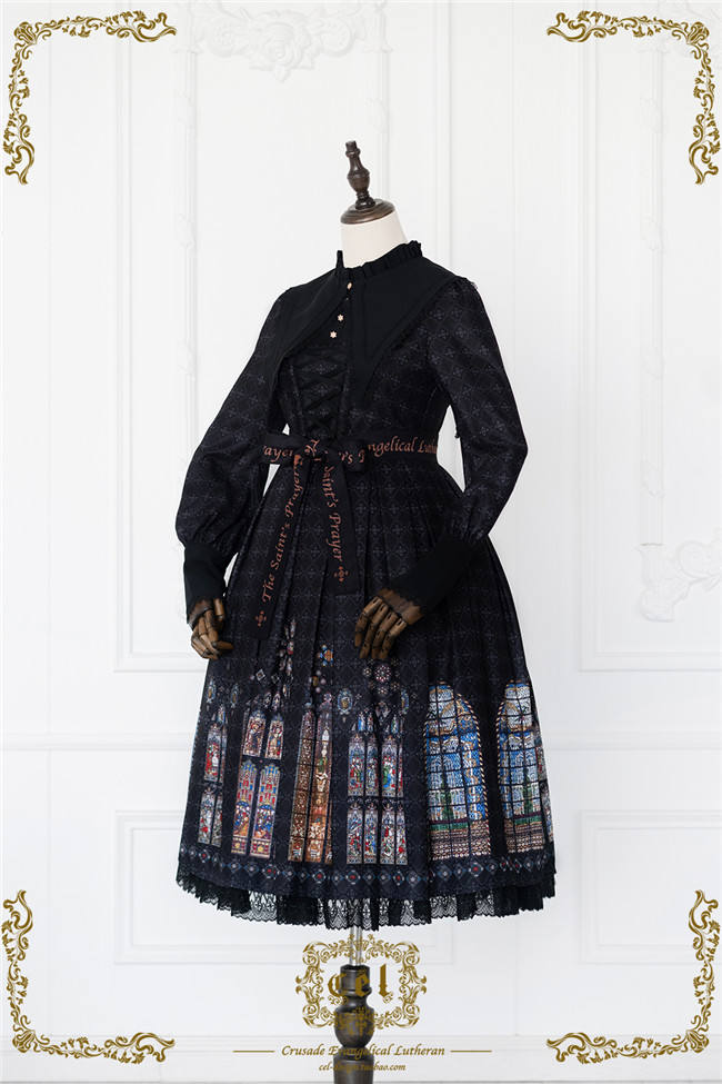The Holy Cross Stained Glass Window Gothic Lolita Dress